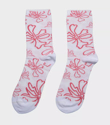  Tennis flower print socks