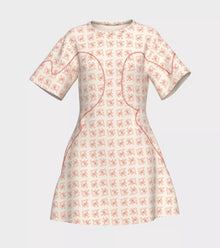  Flower printed tennis cotton dress with unique lines and pockets for the balls