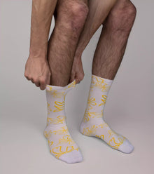  Men tennis flower print socks